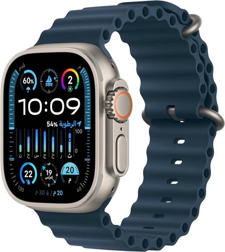 Apple Watch Ultra 2 [GPS + Cellular 49mm] Smartwatch with Rugged Titanium Case & Blue Ocean Band One Size. Fitness Tracker, Precision GPS, Action Button, Extra-Long Battery Life, Bright Retina Display