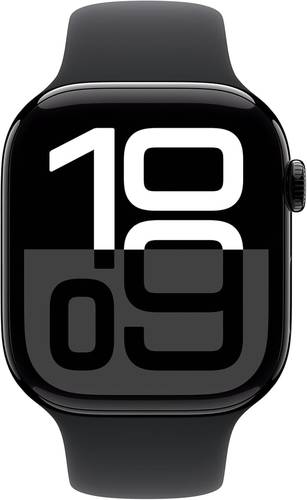 Apple Watch Series 10 GPS 42 mm Smartwatch with Jet Black Aluminium Case with Black Sport Band