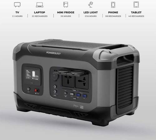 باورولوجي مولد طاقة 392000mAh 1300 واط PD 60 واط، اسود