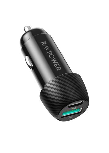 RavPower RP-VC030 PD Pionner 49W شاحن سيارة بمنفذين ، أسود