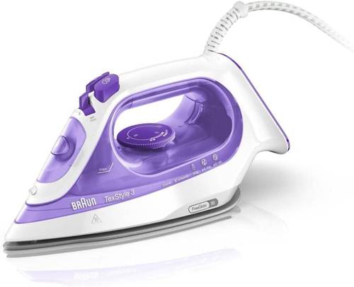Braun Steam Iron, 2350W, Super Ceramic Soleplate, 160g Steam Shot per Minute, Anti Drip, Self Clean, 270ML Tank Capacity, SI3042VI, Violet
