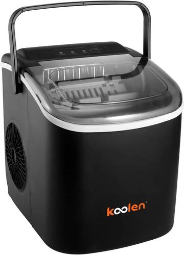 KOOLEN ICE MAKER 1.2L 95W WHITE - Ice Maker Machine - Countertop, 9pcs Mini Ice Cube Maker Ready in 6 Mins, Portable 12kg Ice Cube Machine for Home, Kitchen, Office, Bar BLACK