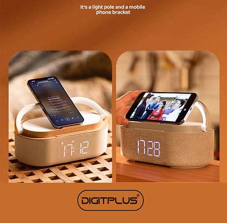 شاحن لاسلكي متعدد الوظائف DIGITPLUS ، منبه ، سماعة بلوتوث ، مصباح مكتبي ، وظيفة