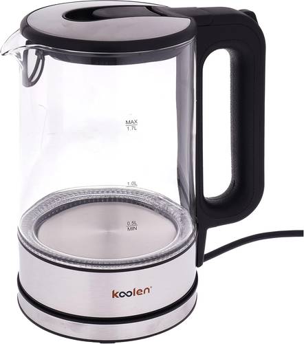 Koolen 800102021 Glass Electric Kettle, 1.7 Litre Capacity, Clear