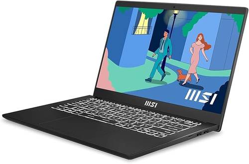 MSI لابتوب مودرن 14، انتل الجيل 12 i7-1255U، (حتى 4.70GHz)- لابتوب 14 انش FHD IPS 60Hz (16GB/512GB NVMe SSD/ويندوز 11 هوم/بطاقة رسومات انتل ايرس Xe/اسود كلاسيكي)
