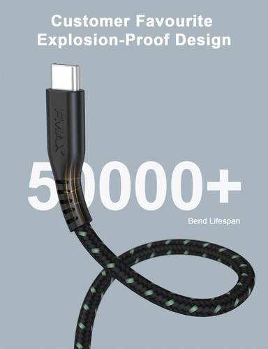 كيبل اف ماكس ١٠٠ واط تايب سي تو تايب سي طول مترين
