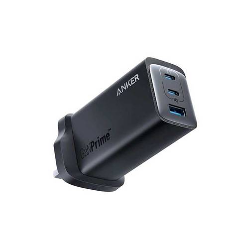 شاحن جداري انكر737 جان برايم بمنفذين تايب سي ومنفذ USB بقوة 120 واط - اسود
