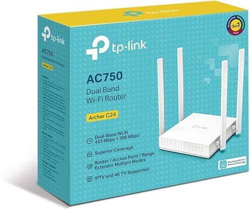 راوتر واي فاي بنطاق مزدوج ارشر C24 من تي بي-لينك AC750