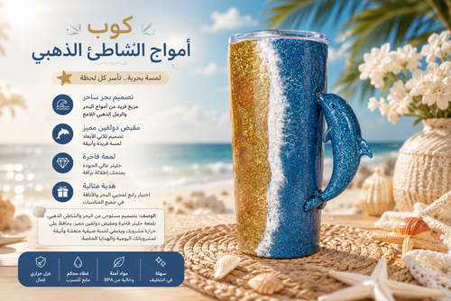 كوب أمواج الشاطئ الذهبي 🌊✨