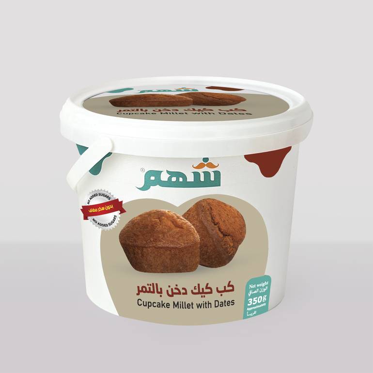  كب كيك دخن بالتمر (بدون سكر مضاف)