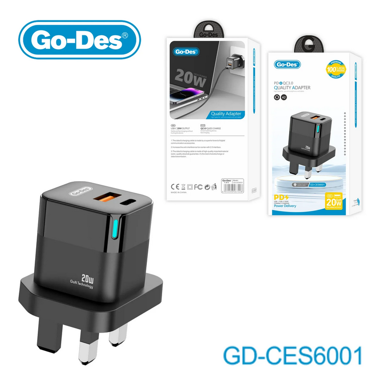 شاحن جداري GO-DES   USB+PD