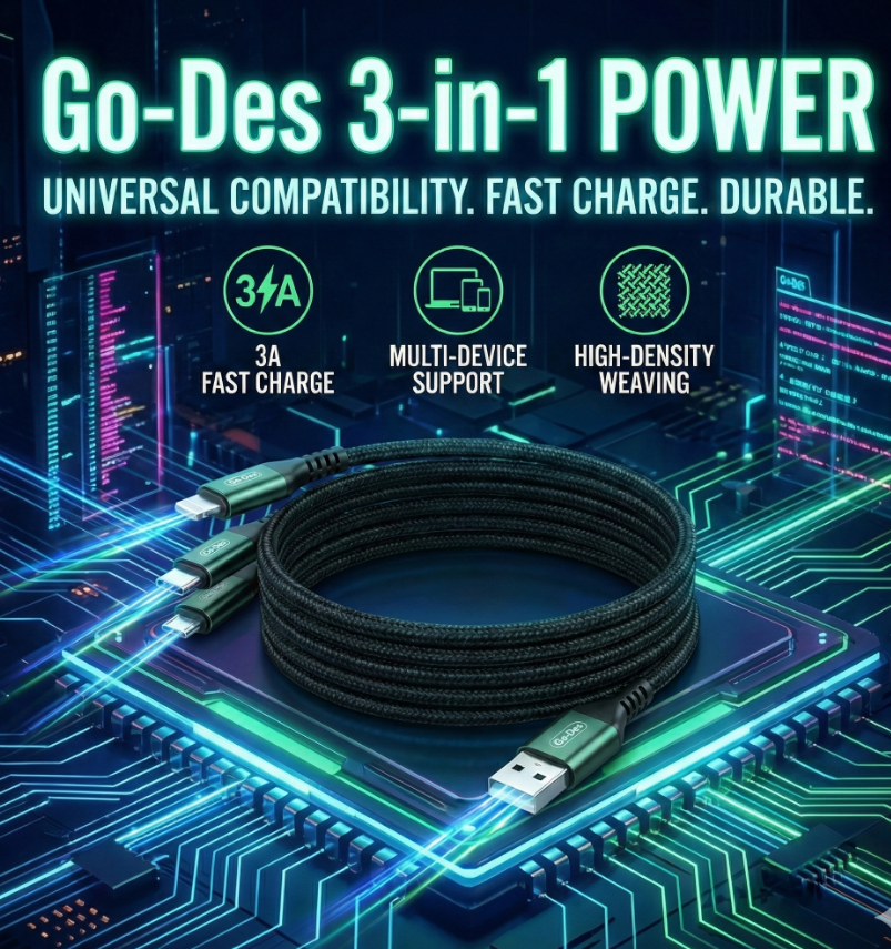 كابل  GO-DES  ( 3IN1 )