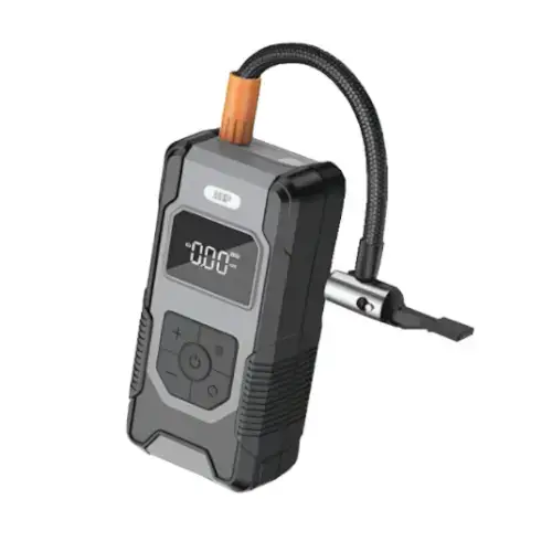 جديد بطارية المحمولة الذكية العرض الرقمي الاطارات نافخة قوة البنك 7500Mah اللاسلكي سيارة صغيرة ضاغط مضخة اسم اللون: Black
