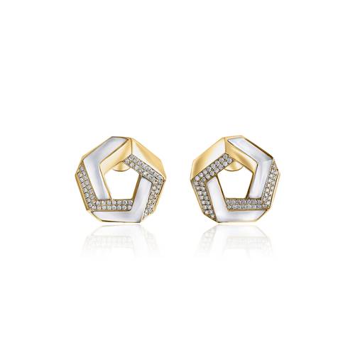 Trine White Earrings