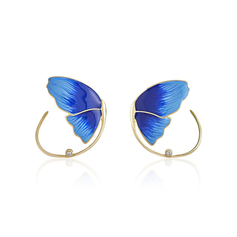 Blue large farfalla earrings