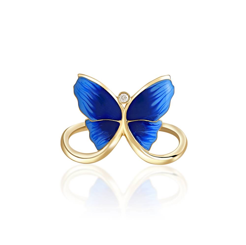 Blue farfalla ring