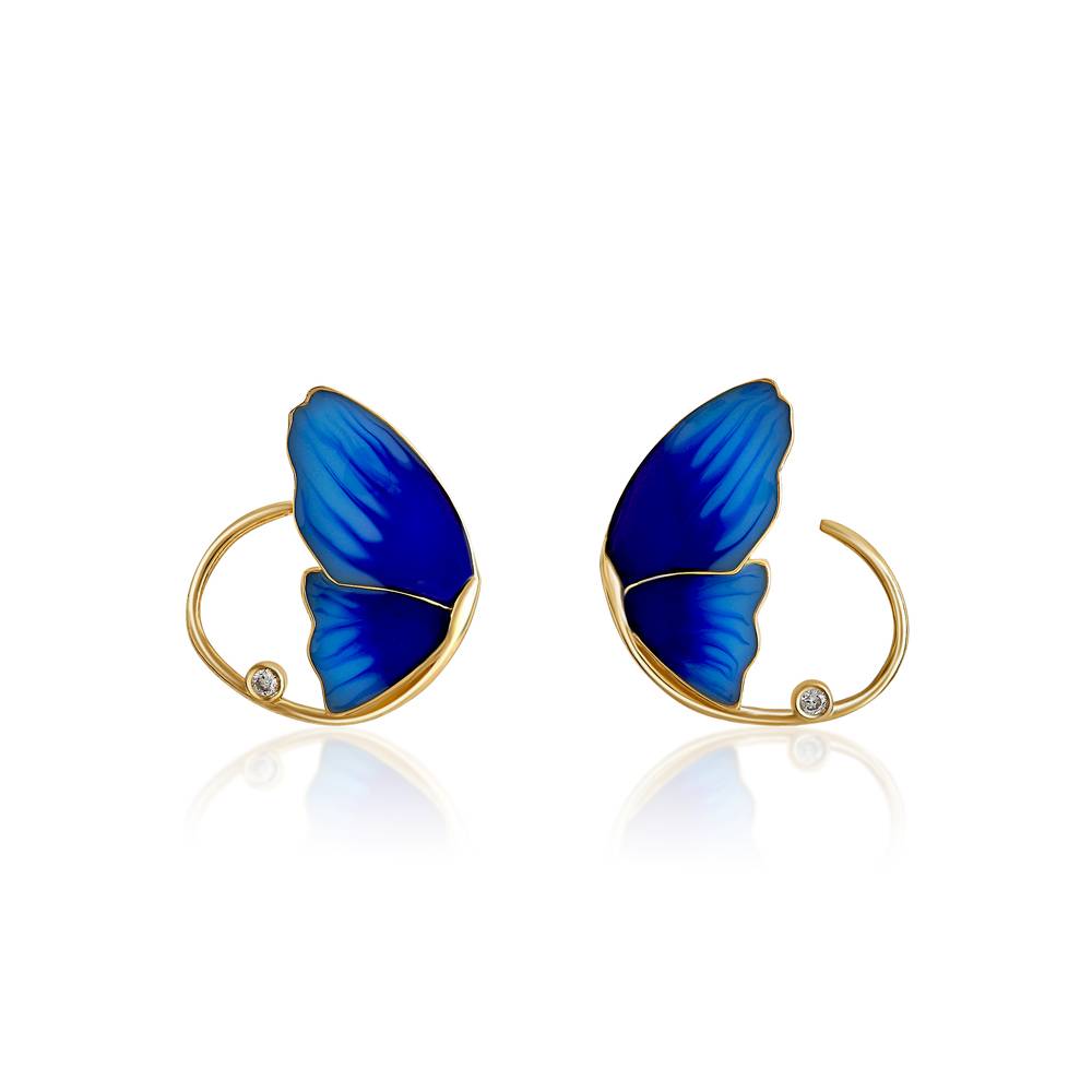 Blue small farfalla earrings