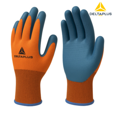 Delta Plus Knitted Polyester Smooth Latex Coating Glove – (Orange)