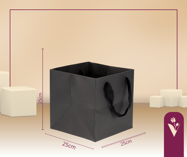 Gift Bags Square Base/Medium 25cm - Black