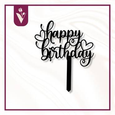Happy Birthday's Topper 2 - Black