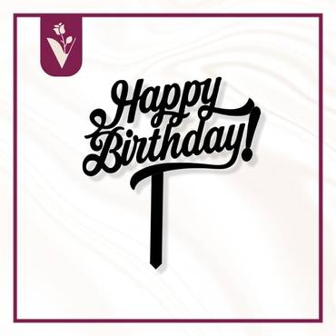 Happy Birthday Topper 4 - Black