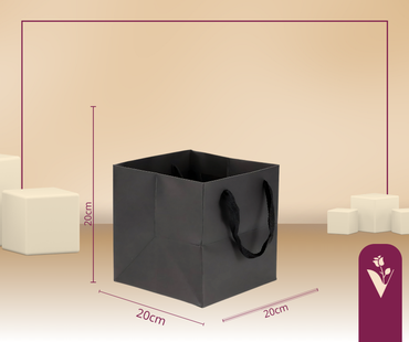 Gift Bags Square Base/Medium 20cm - Black