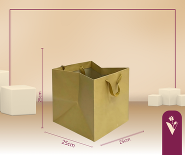 Gift Bags Square Base/Medium 25cm - Brown