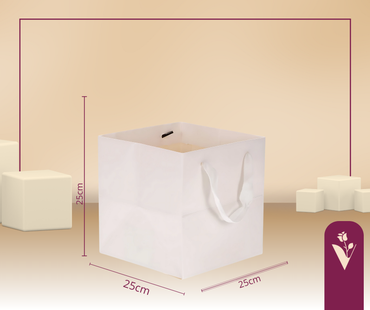 Gift Bags Square Base/Medium 25cm - White