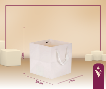 Gift Bags Square Base/Medium 20cm - White