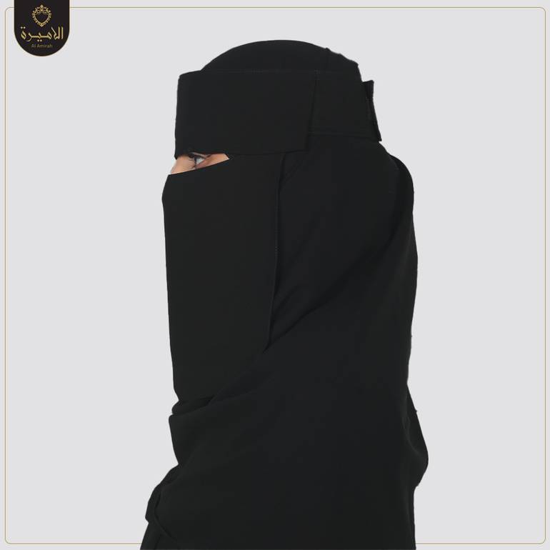 نقاب اسلامي  قصير لاصق مطاط واحد بحشوة 