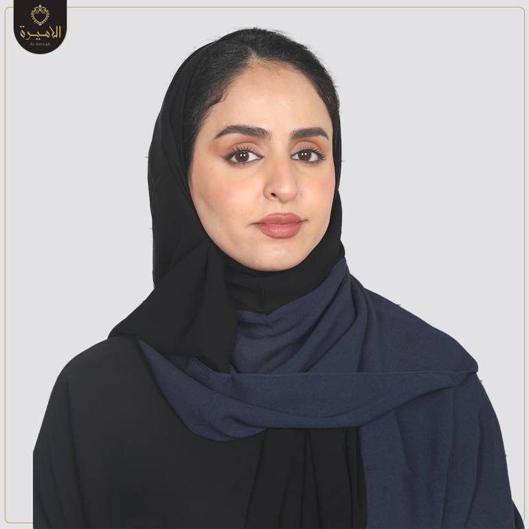 طرحة تداخل لونين ازرق