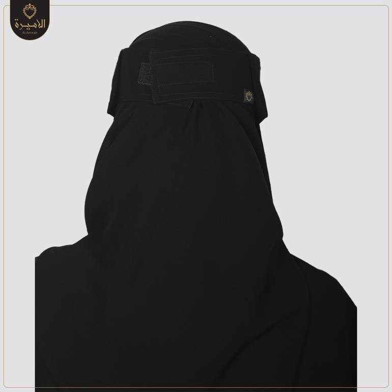 نقاب كبير اسلامي بمطاط واحد بحشوة .لاصق