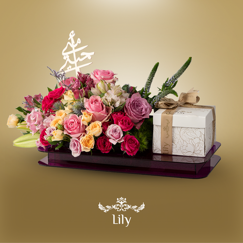 عيد الأم - تنسيق ورد مع شوكولاتة