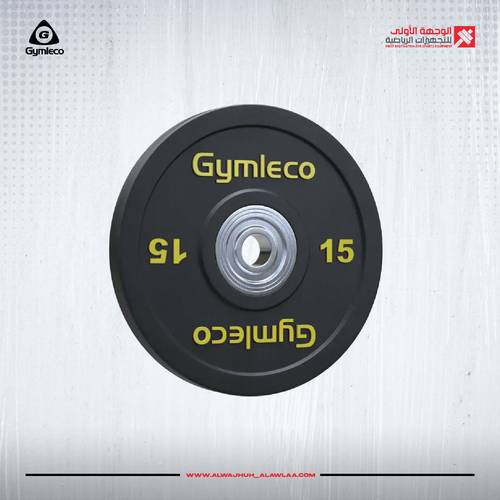 GYMLECO BLACK WEIGHT PLATES IN RUBBER 15KGطارات اوزان (زوجx2)