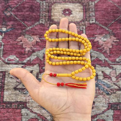 سبحة بكالايت من الخامات المصنعة الجديدة عدد الخرز 99 مقاس الخرز 5.5*6.5 ملي بكركوشة قماش تعتبر من المسابيح النواعم 