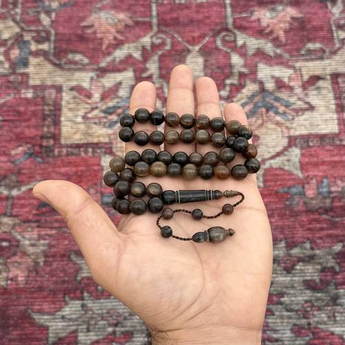 سبحة قرن الجاموس الطبيعي عدد الخرز 45 مقاس الخرز 10 ملي 