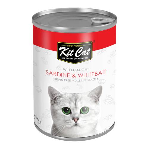 كت كات طعام رطب معلبات للقطط بالسردين وصغار السمك 400g