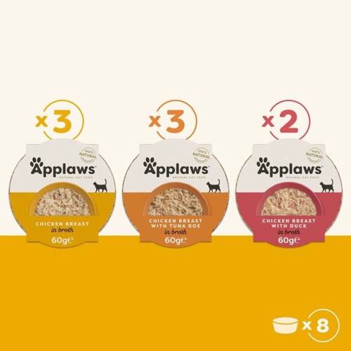 ابلاوز مجموعة طعام رطب للقطط نكهات مختلفة من الدجاج 60g x 8