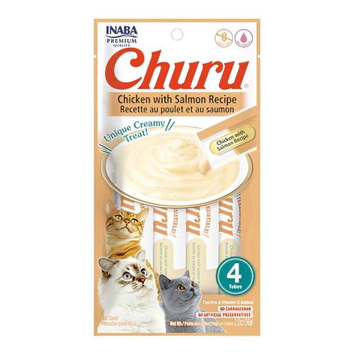 تشورو مكافآت كريمية بالدجاج والسالمون للقطط 14g x 4