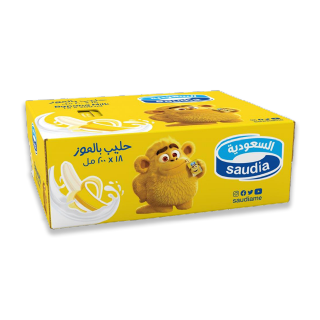 حليب السعودية بالموز كرتون18*200مل Saudia milk