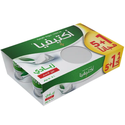 ‏أكتيفيا زبادي سادة قليل الدسم150x6جرام