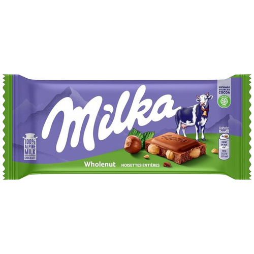 ميلكا شوكولاته حليب مع قطع البندق 100جرام