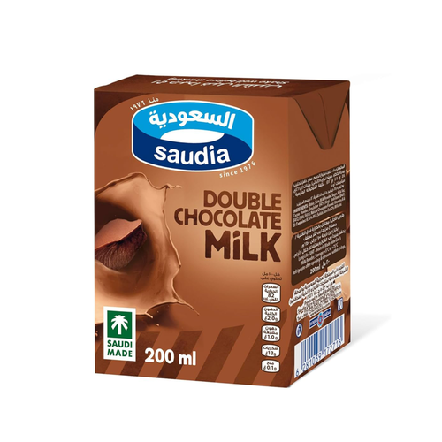 من السعوديه حليب دبل شوكولاته 200مل Saudia milk