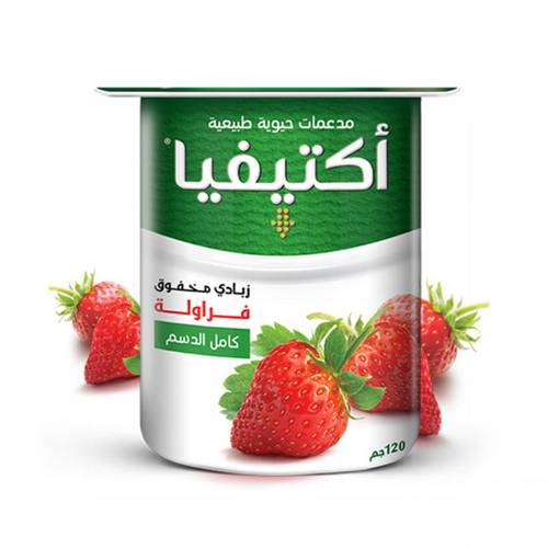 زبادي اكتيفيا كامل الدسم بالفراولة 120 مل