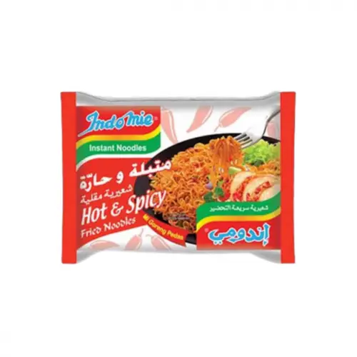 شعيريه مقليه متبله وحاره 80جم Indome fried hot spic