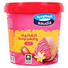 آيس كريم السعوديه الفانيلا والفراولة 1كيلو