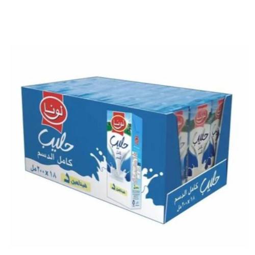 حليب لونا كامل الدسم طويل الأجل 200 مل