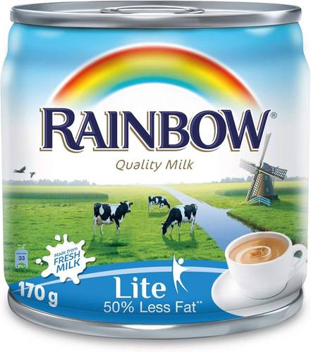 حليب شاي ابو قوس قليل الدسم 170 جرام Rain bow light