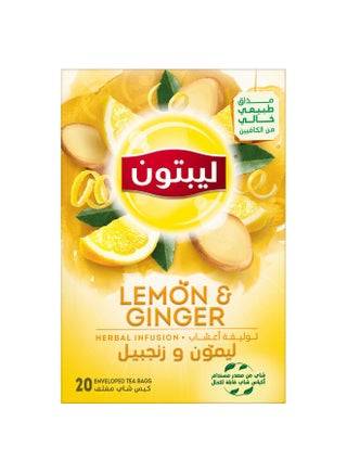 ليبتون شاي ليمون وزنجبيل 20كيس