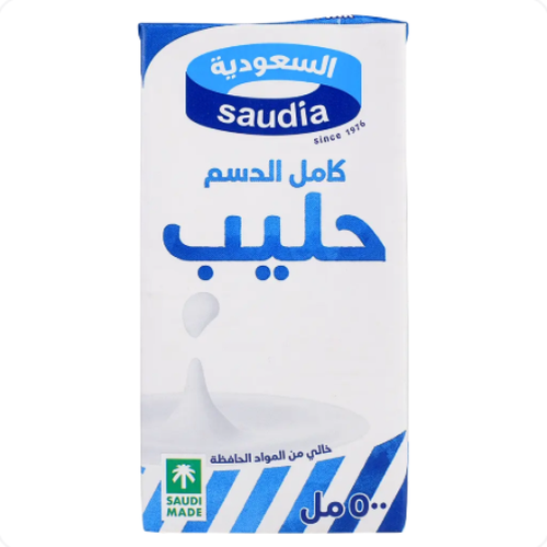حليب السعودية كامل الدسم 500مل Saudia milk FF